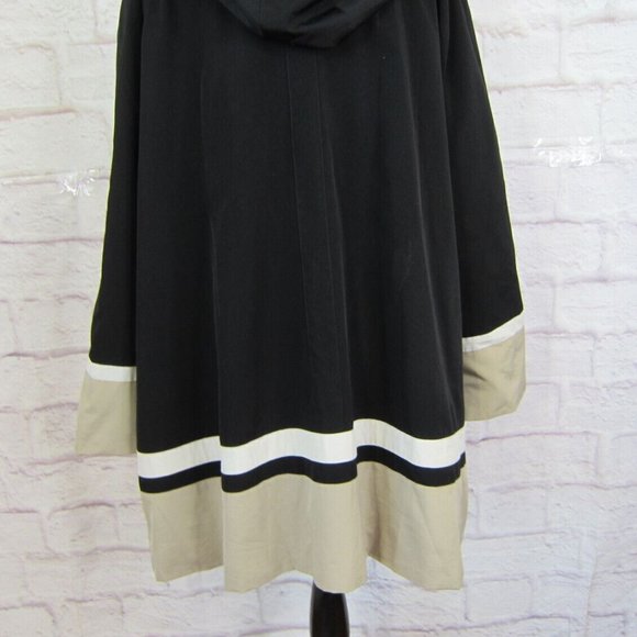 Jones New York Black Tan White Colorblock Zip Swing Hooded Jacket size 3X - Picture 9 of 11